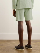 Boglioli - Straight-Leg Pleated Cotton-Blend Shorts - Green