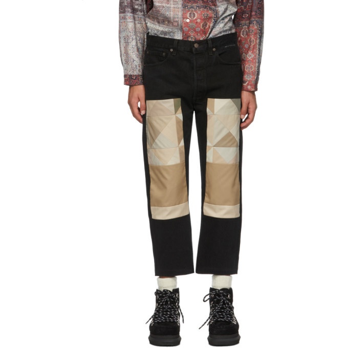 Photo: Children of the Discordance Black Patchwork Trench Jeans