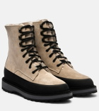 Le Monde Béryl Dolomite shearling-lined suede combat boots