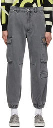 Kenzo Grey Denim Cargo Jog Lounge Pants