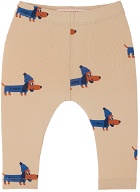 TINYCOTTONS Baby Beige Dogs Leggings