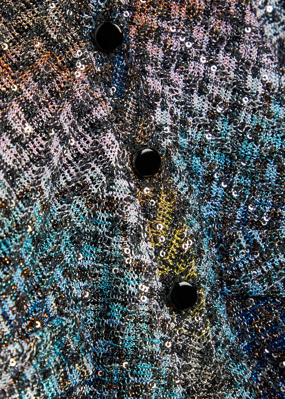 Missoni Zigzag Metallic-knit Swimsuit Multicoloured