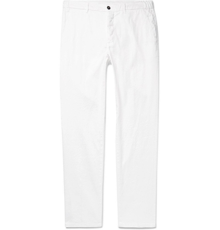 Photo: Altea - Dumbo Linen and Cotton-Blend Drill Drawstring Trousers - White