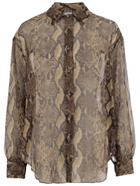Aspesi Python-print Silk Shirt
