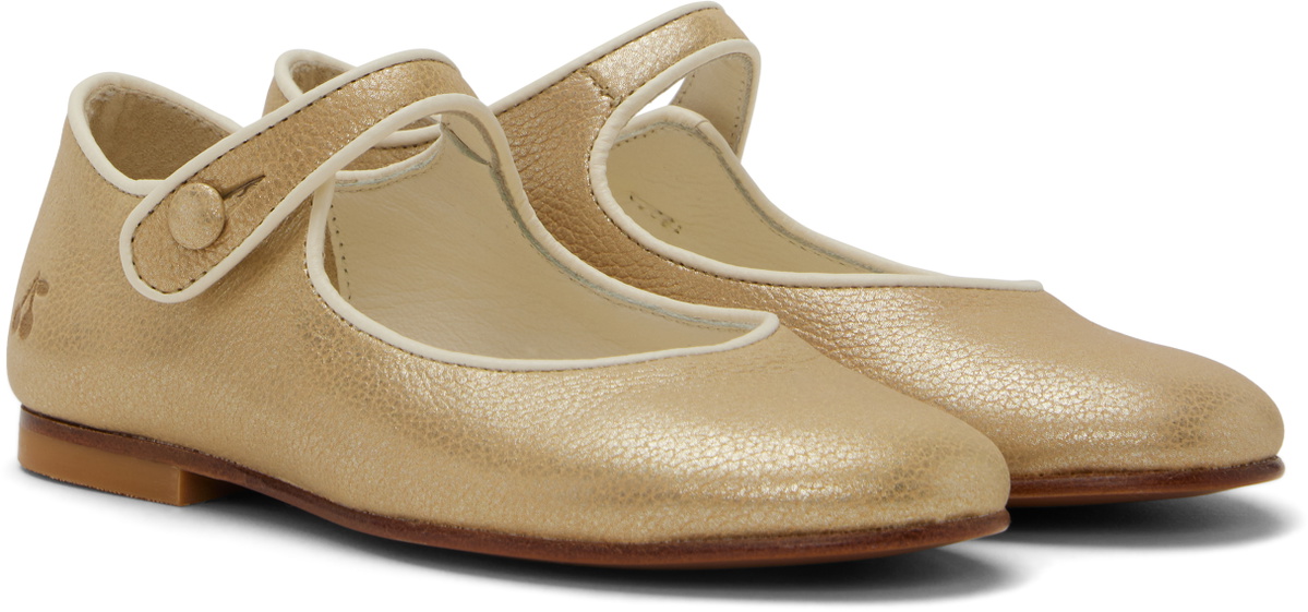 Bonpoint Kids Gold Ella Mary Jane Flats