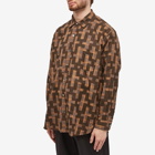 Blue Blue Japan Men's Nagashi Juji Cross Pattern Shirt in Brown