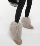 Aquazzura Shearling-trimmed leather ankle boots