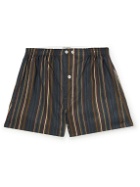 Anonymous ism - Slim-Fit Striped Lyocell Boxer Shorts - Gray