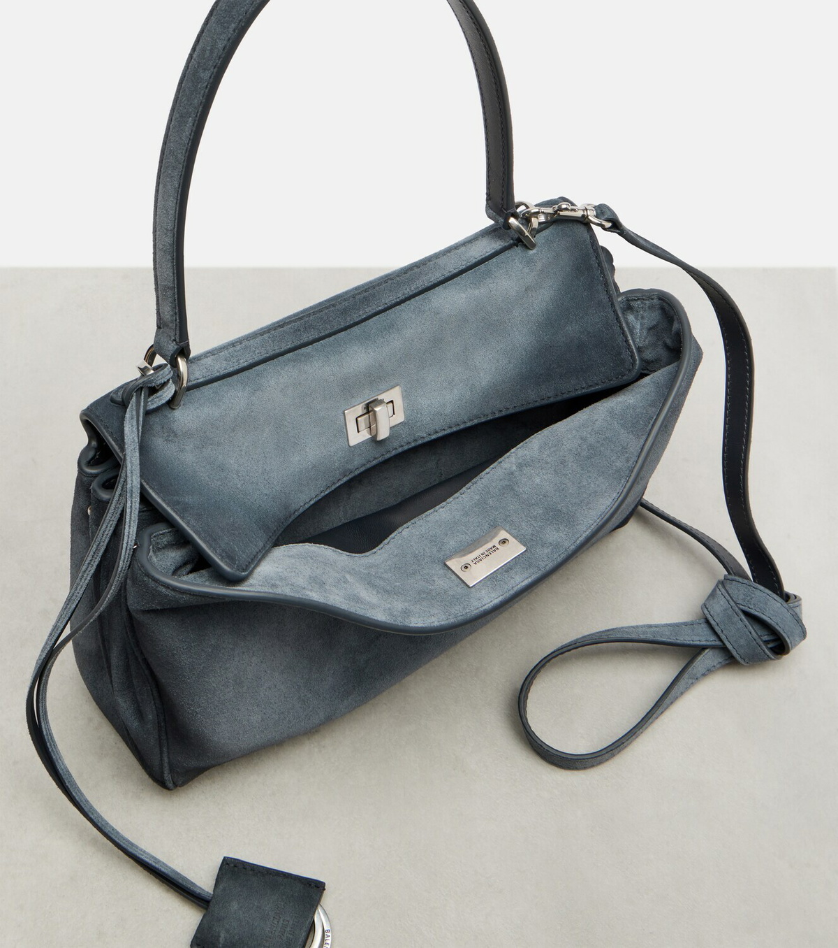 Balenciaga Rodeo Small suede top-handle bag