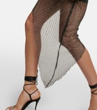 Giuseppe di Morabito Crystal-embellished mesh midi dress