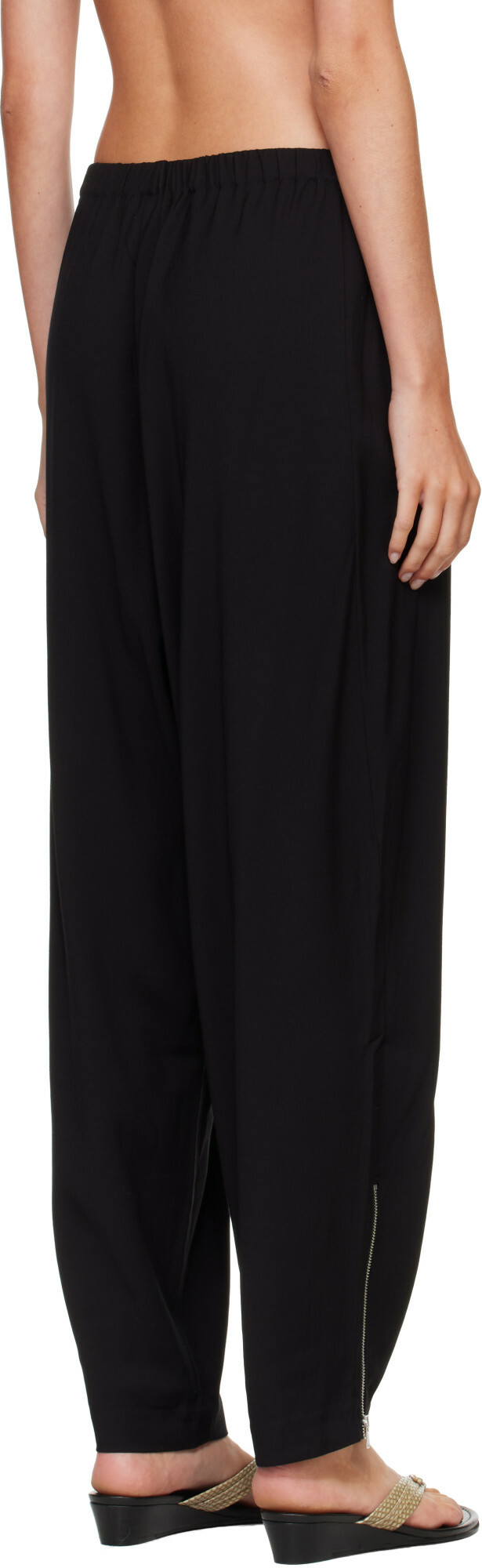 Cordera Black Viscose & Wool Lounge Pants