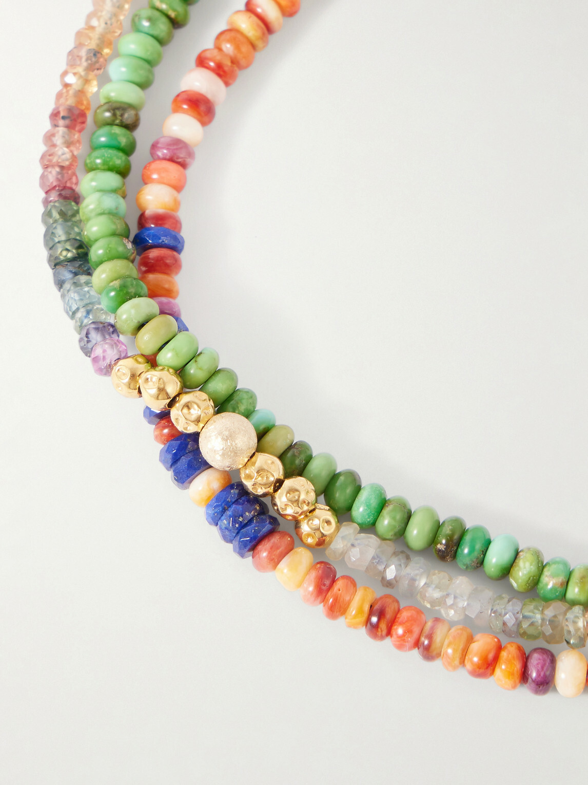 Peyote Bird - Marrakesh 14-Karat Gold Multi-Stone Beaded Bracelet
