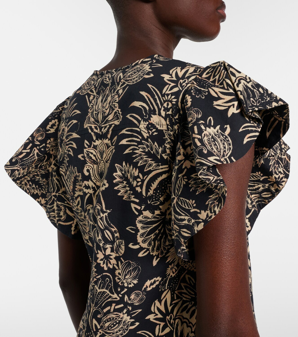 Ulla Johnson Severine printed cotton poplin top