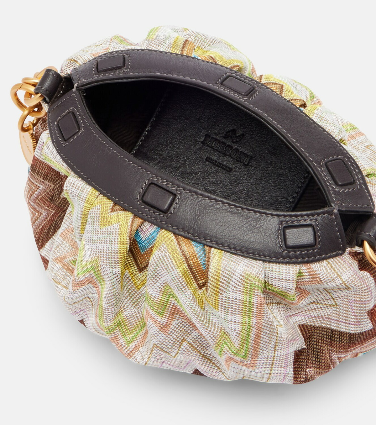 Missoni Zigzag Small leather-trimmed shoulder bag