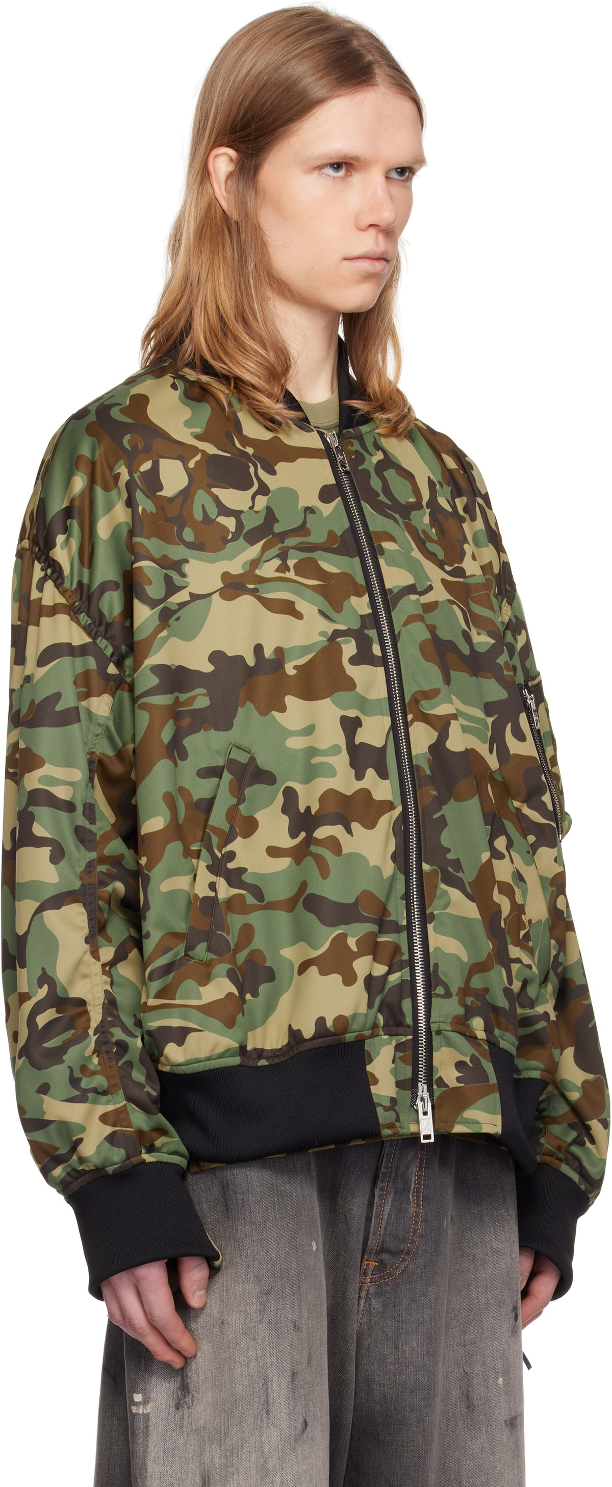 MASTERMIND WORLD Khaki Jersey Camo Bomber Jacket