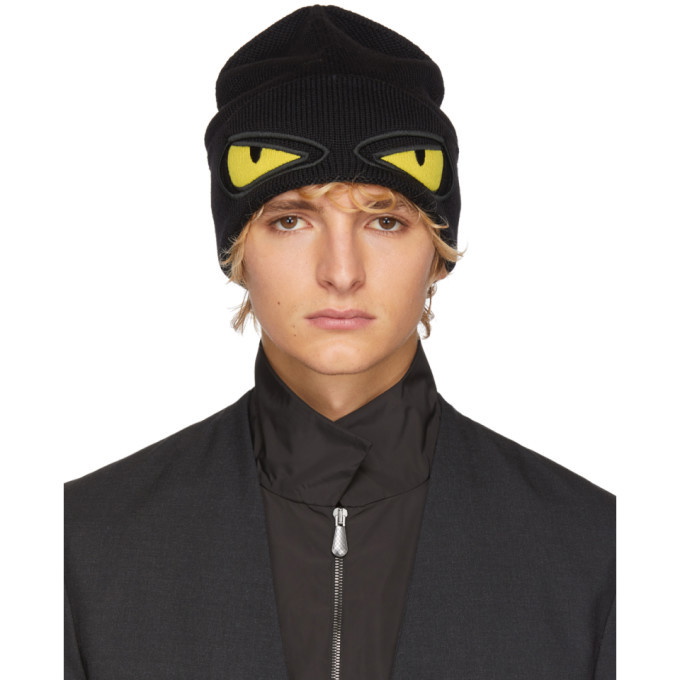 Photo: Fendi Black and Yellow Bag Bugs Beanie