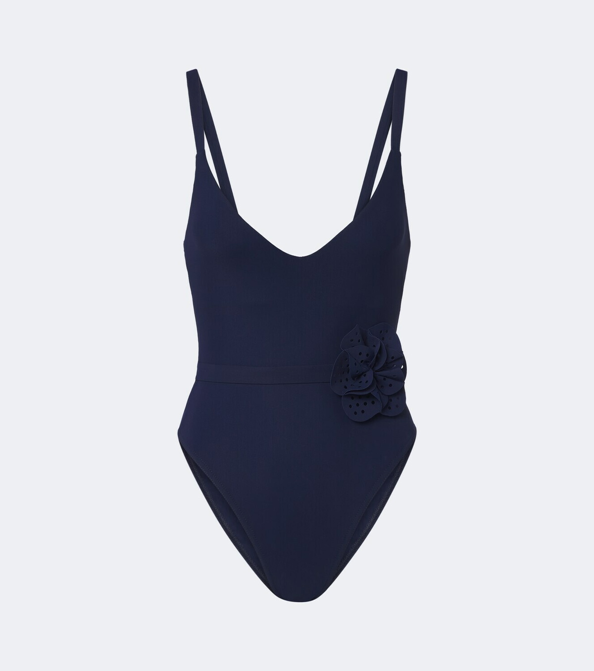 Karla Colletto Rosetta floral-appliqué swimsuit