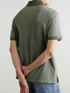 LOEWE - Slim-Fit Logo-Embroidered Distressed Cotton-Piqué Polo Shirt - Green
