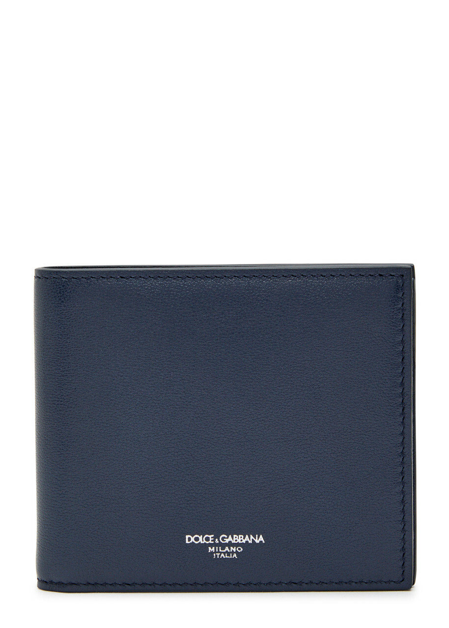 Dolce & Gabbana Logo Grained Leather Wallet - Navy - One Size
