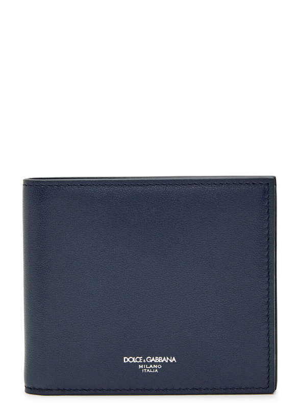 Photo: Dolce & Gabbana Logo Grained Leather Wallet - Navy - One Size