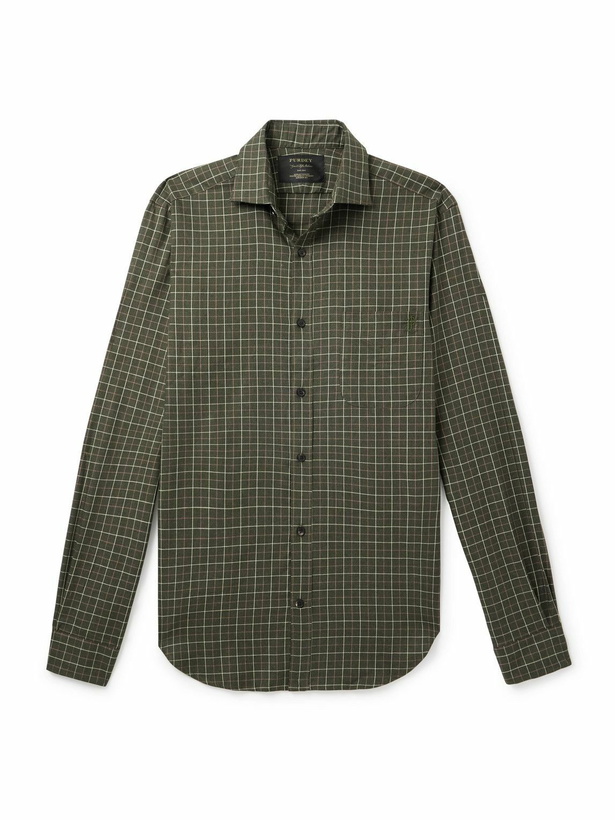 Photo: Purdey - Checked Cotton Shirt - Green