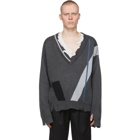 C2H4 Grey My Own Private Planet Geometry Layered Sweater