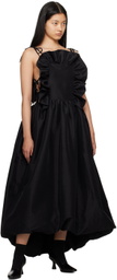 Kika Vargas Black Ramya Midi Dress