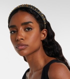 Versace Logo embellished leather headband