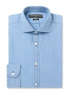 Favourbrook - Burlington Cutaway-Collar Indigo-Dyed Cotton-Chambray Shirt - Blue