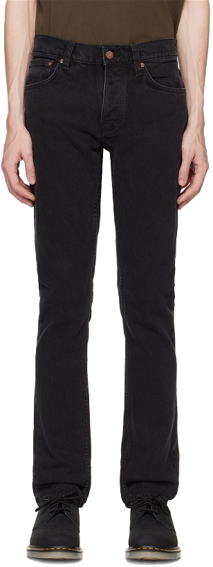 Photo: Nudie Jeans Black Tight Terry Jeans