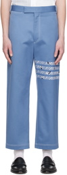 Thom Browne Blue 4-Bar Trousers