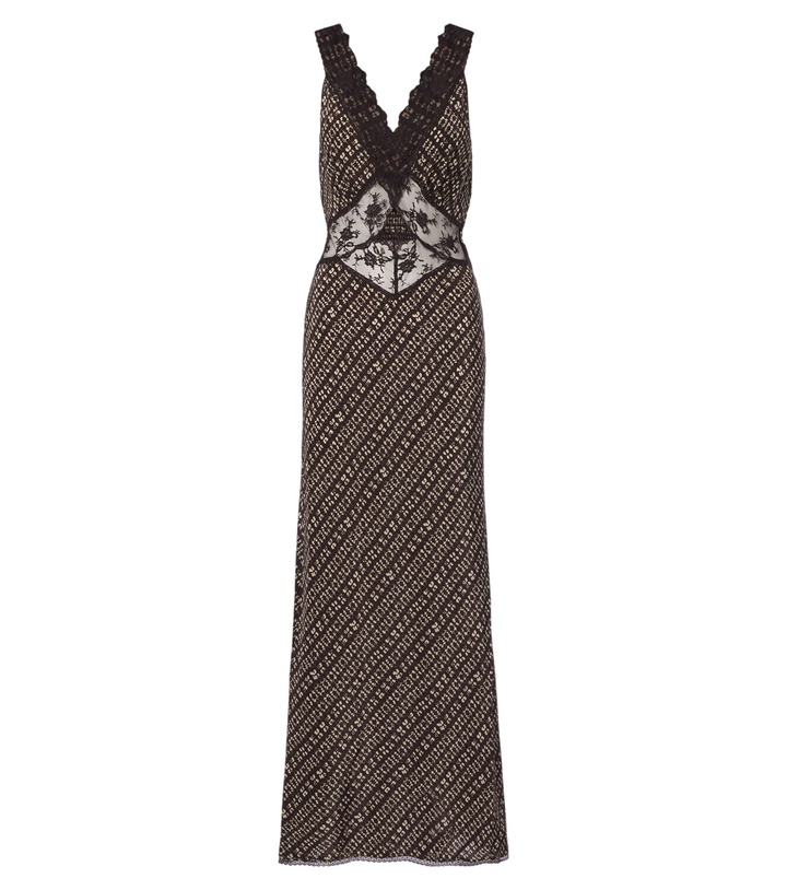 Photo: SIR Astrid lace-trimmed printed gown
