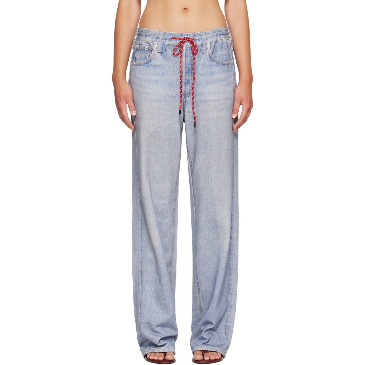 rag & bone Blue Miramar Drawstring Wide-Leg Trousers