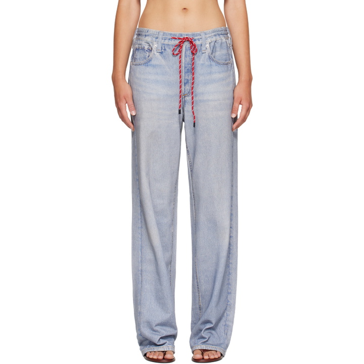 Photo: rag & bone Blue Miramar Drawstring Wide-Leg Trousers