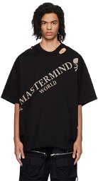 MASTERMIND WORLD Black Damaged T-Shirt