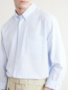 Officine Générale - Striped Cotton Oxford Shirt - Blue