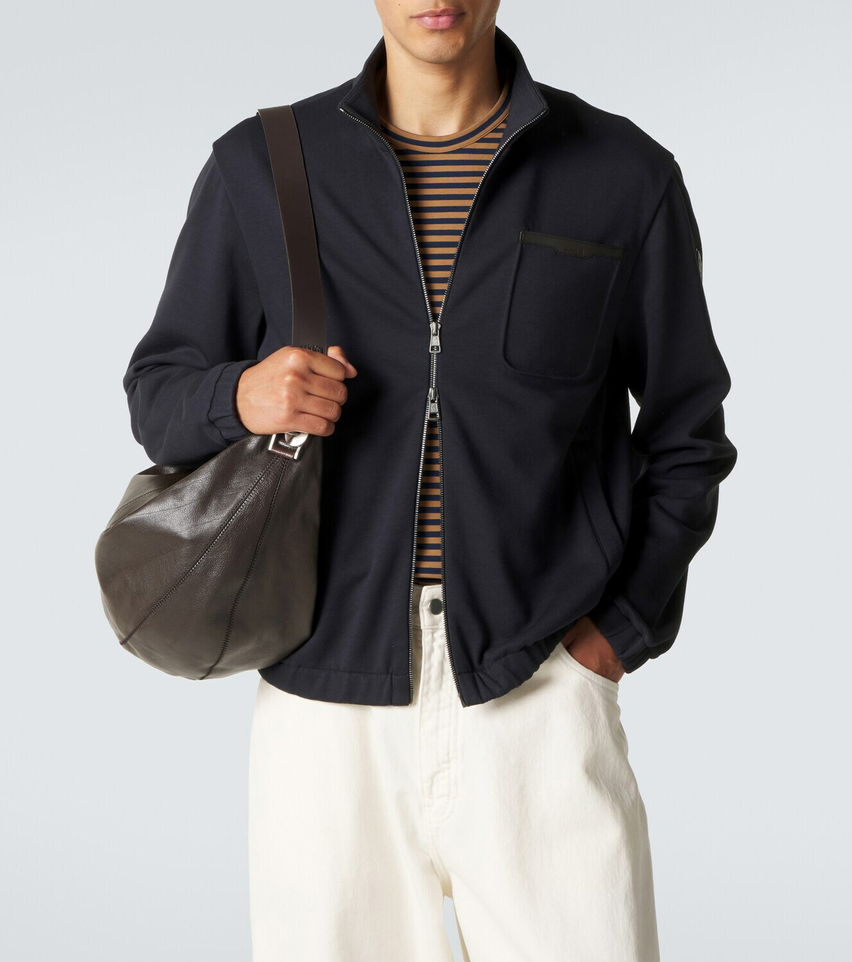 Moncler Cotton-blend zip-up sweater