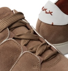 Ermenegildo Zegna - Tiziano Leather-Trimmed Suede Sneakers - Brown