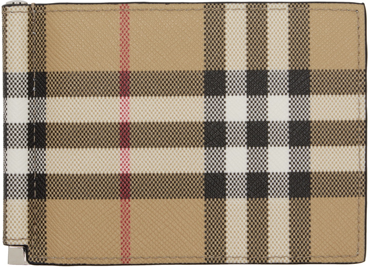 Photo: Burberry Beige Vintage Check Money Clip Wallet