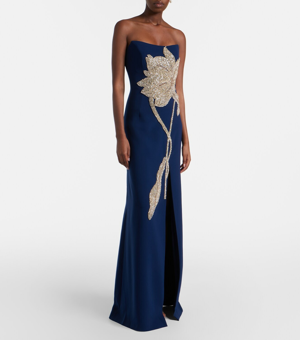 Costarellos Fara crystal-embellished crêpe gown