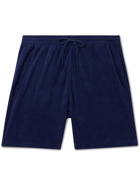 Universal Works - Straight-Leg Cotton-Blend Terry Drawstring Shorts - Blue
