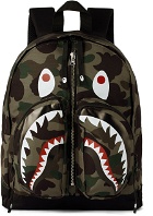 BAPE Kids Green 1st Camo Boa Shark Backpack
