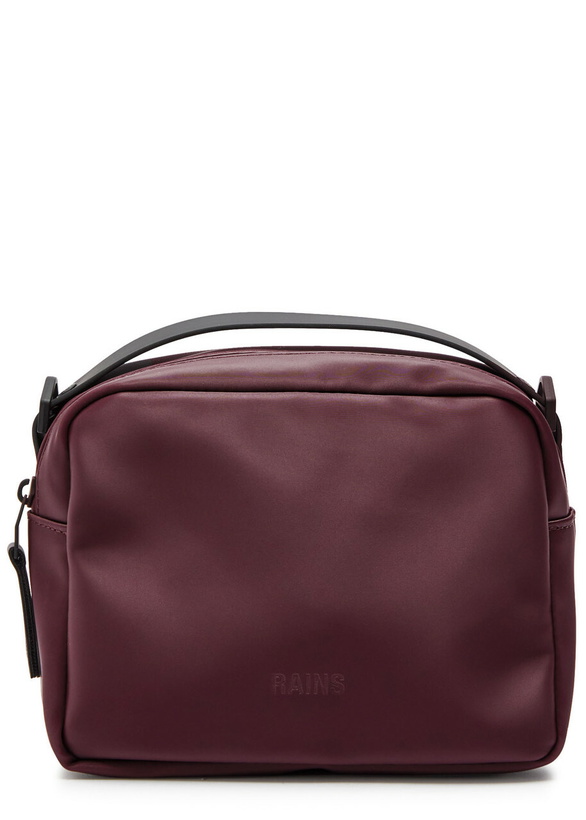 Photo: Rains Box Rubberised top Handle bag - Burgundy - One Size