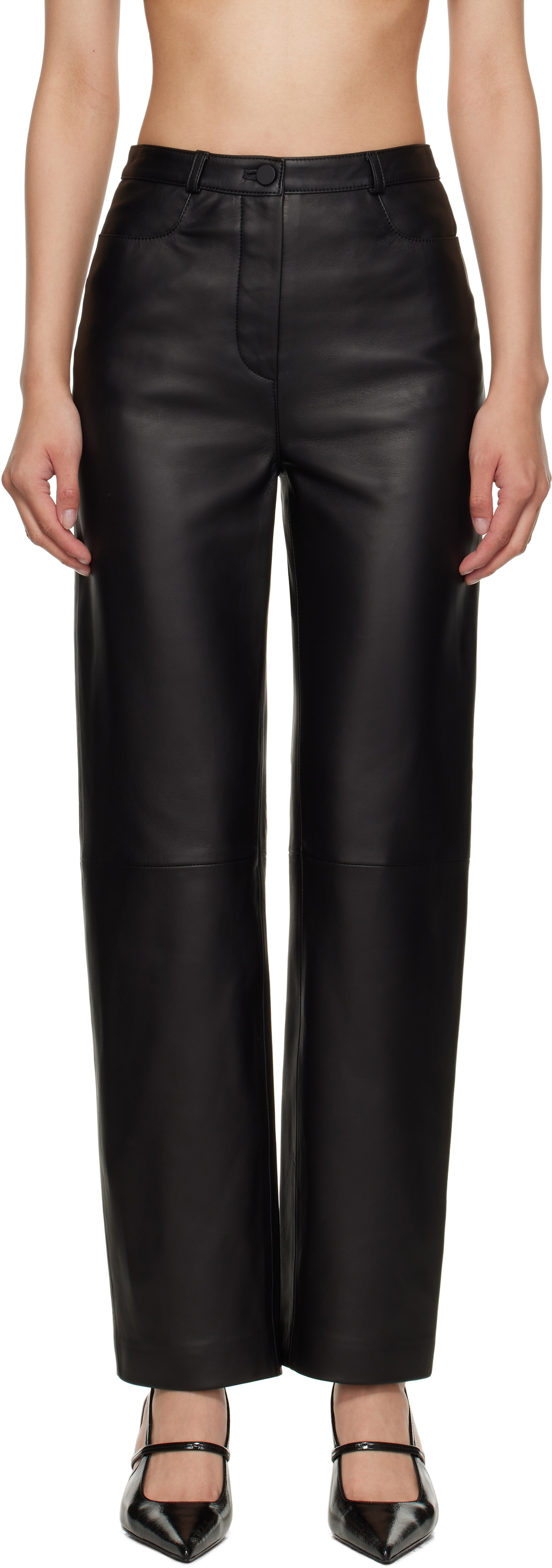 Loulou de Saison Black Cobe Leather Pants