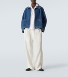 Bode Embroidered wool and cotton denim jacket