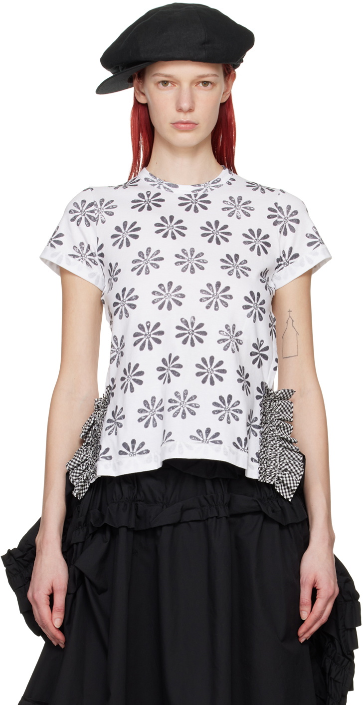 Tao Comme Des Garçons White & Black Floral T-Shirt