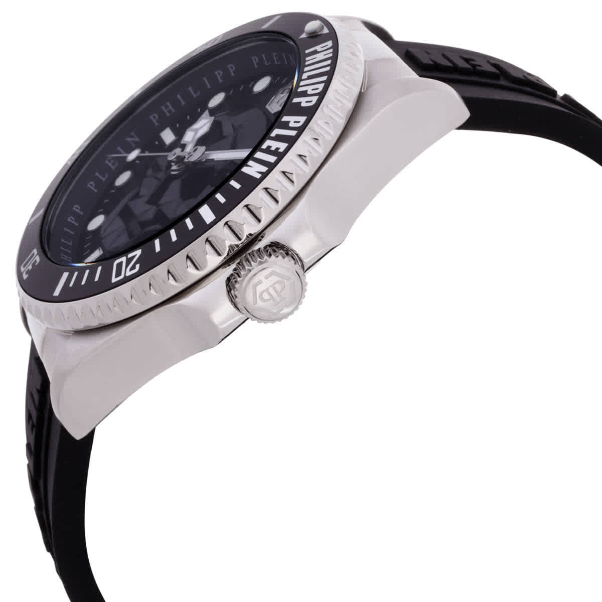 Philipp Plein The Skull Diver Quartz Black Dial Mens Watch PWOAA0122