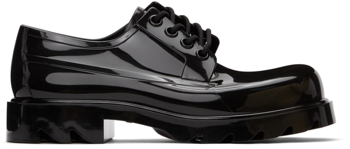 Photo: Bottega Veneta Black Stride Lace-Up Shoes