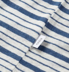 Onia - Chad Striped Linen-Blend T-Shirt - Blue