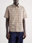 Burberry - Checked Cotton-Poplin Shirt - Neutrals